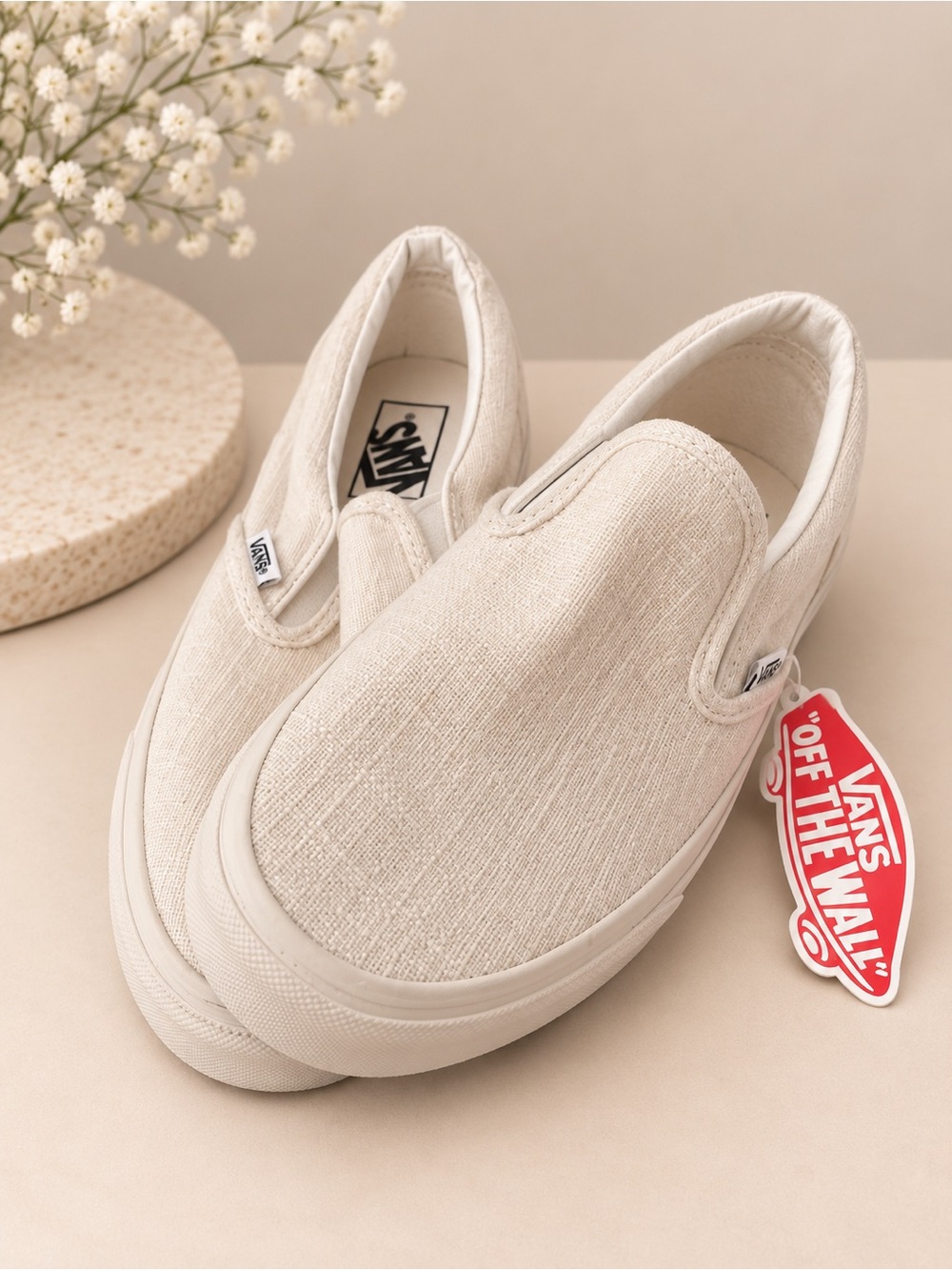 Vans Classic Slip-On Cream/Off White Sneakers NWT